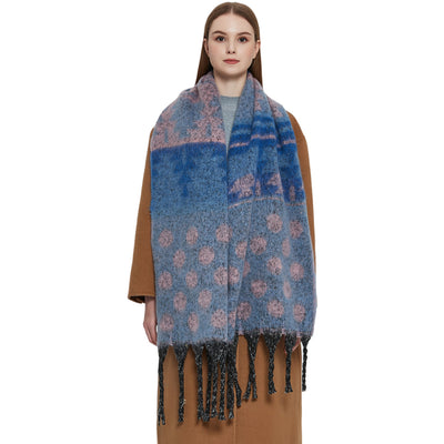Bufanda Gruesa Jacquard con Lunares y Borlas - Image 6