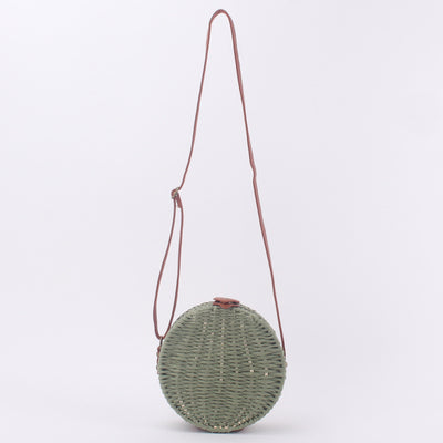 Bolsa de Playa Redonda Tejida a Mano - Bolso Cruzado de Ratán para Mujer - Image 23