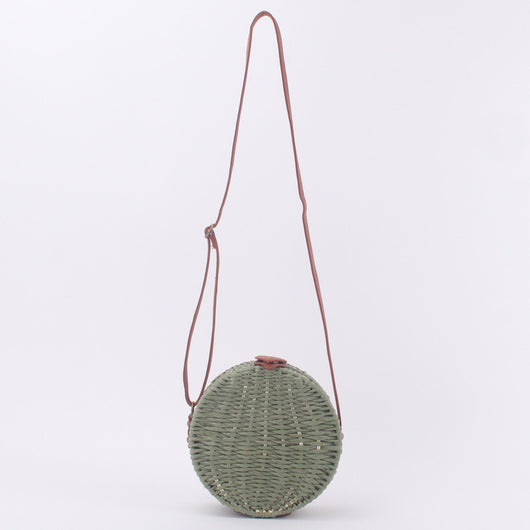 Bolsa de Playa Redonda Tejida a Mano - Bolso Cruzado de Ratán para Mujer - Image 23