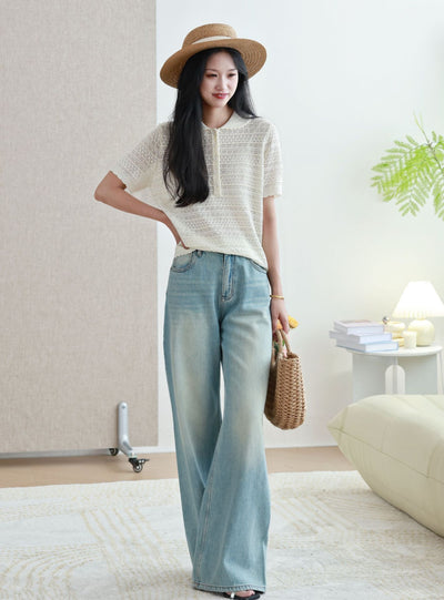 Jeans Rectos Holgados Efecto Vintage para Mujer - Image 9