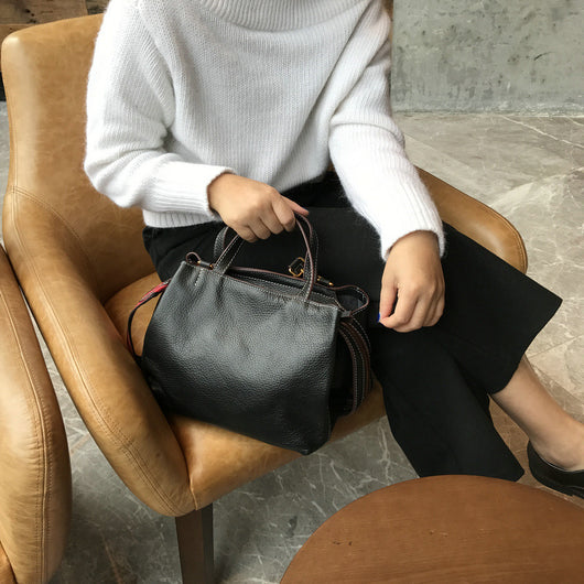 Bolso Mensajero Retro de Cuero Genuino para Mujer