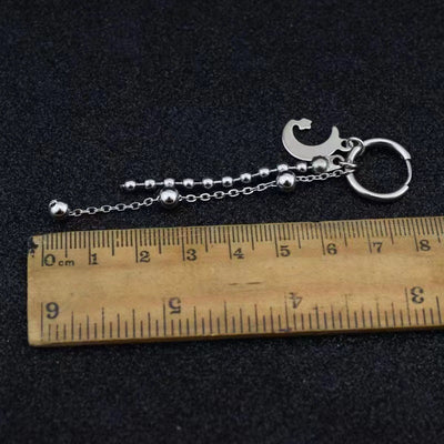Cadena Cruz de Acero Inoxidable Personalizada para Hombre con Borla y Aros Largos - Image 2