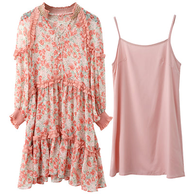 Vestido Verde Hada Dulce con Flores - Falda de Playa para Vacaciones - Image 11