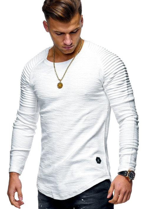 Camiseta Manga Larga Cuello Redondo Color Sólido - Image 27