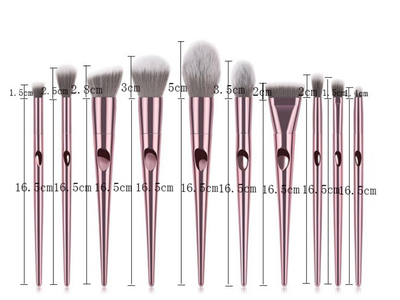 Set de 10 Brochas de Maquillaje con Mango Largo - Image 3