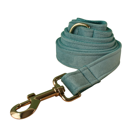 Collar de Perro Franela Verde Lago con Herraje Dorado - Image 12
