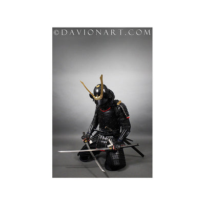 Cuadro Decorativo Samurai en Blanco y Negro - Image 5