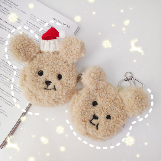 Monedero Peluche Oso con Llavero Colgante