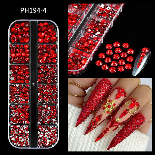 Uñas Decorativas Cuadradas con Cristales Brillantes - Image 9