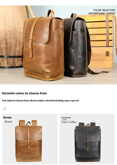 Mochila de Cuero para Viajes de Gran Capacidad con Compartimento Laptop - Image 26