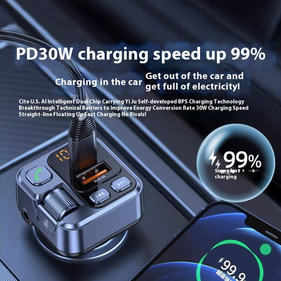Receptor Bluetooth MP3 con Cargador Rápido para Auto