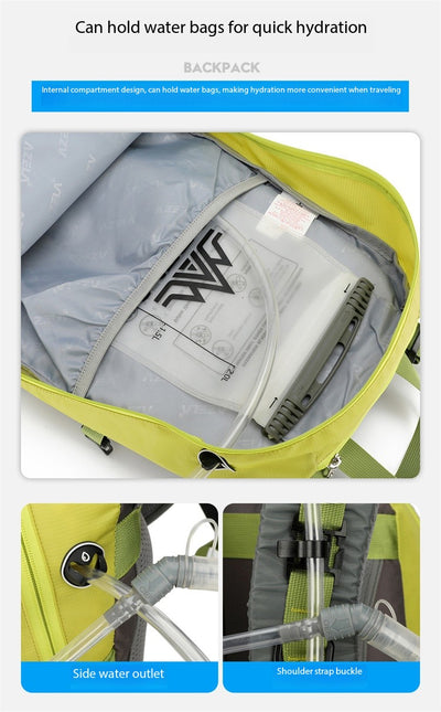 Mochila de Trekking AZELA Electron 40L - Blanco y Azul Marino para Senderismo y Viajes - Image 36