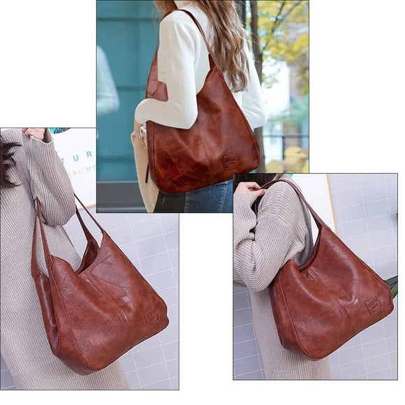 Bolso de Cuero Vintage Textura Mármol Gran Capacidad para Mujer
