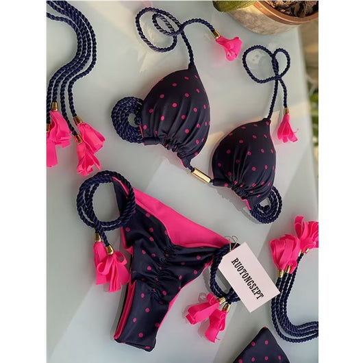Bikini Tejido a Mano de Cuerda Pura para Playa - Image 28
