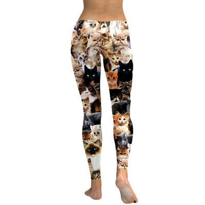Leggins Estampado Digital Gato Pantalones Ajustadores para Mujer - Image 11