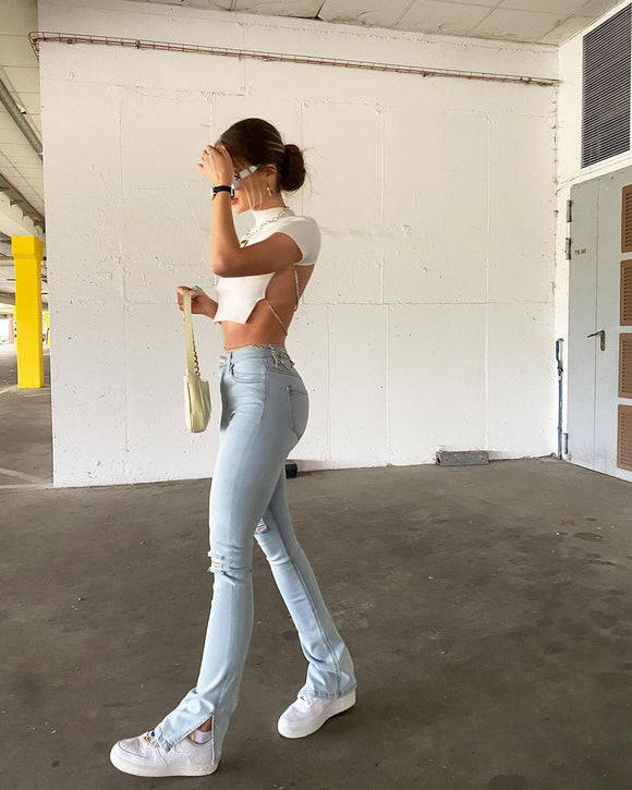 Pantalones Jeans Mujer Cintura Alta Ajustados Efecto Adelgazante Primavera