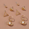 Juego de Aretes Metálicos Irregulares - Cuatro Piezas