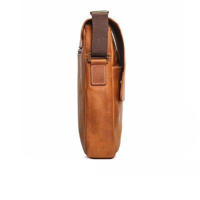 Bolso Bandolera de Cuero Genuino Hecho a Mano para Hombre - Image 3