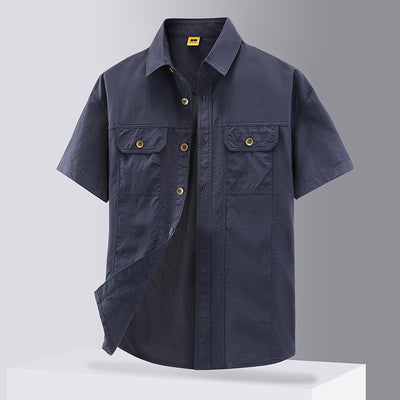 Camisa de Trabajo Casual en Colores Sólidos para Hombre - Image 8