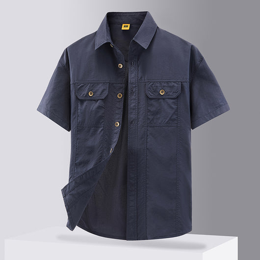 Camisa de Trabajo Casual en Colores Sólidos para Hombre - Image 8