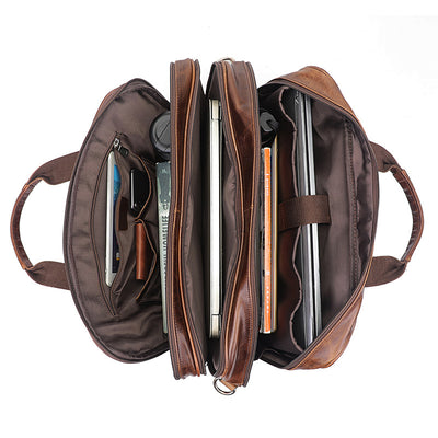 Bolso Bandolera de Cuero Encerado para Hombre - Image 8
