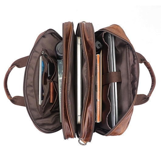 Bolso Bandolera de Cuero Encerado para Hombre - Image 8