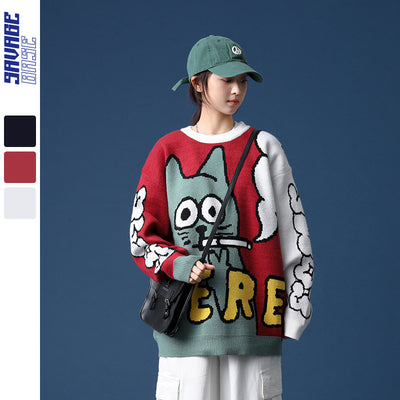 Suéter Holgado para Parejas Tide - Diseño Coreano Moderno - Image 11