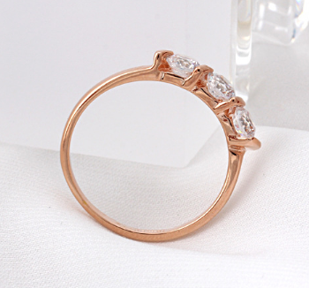 Anillo de Compromiso Chapado en Oro con Circonita Premium - Joyería Coreana de Calidad - Image 3