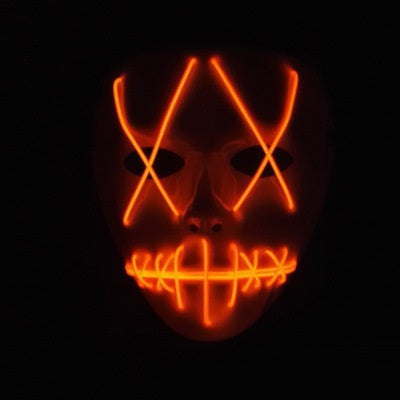 Máscara LED de Horror Halloween con Boca Rasgada y Ojos Cruzados Luminosos - Image 7