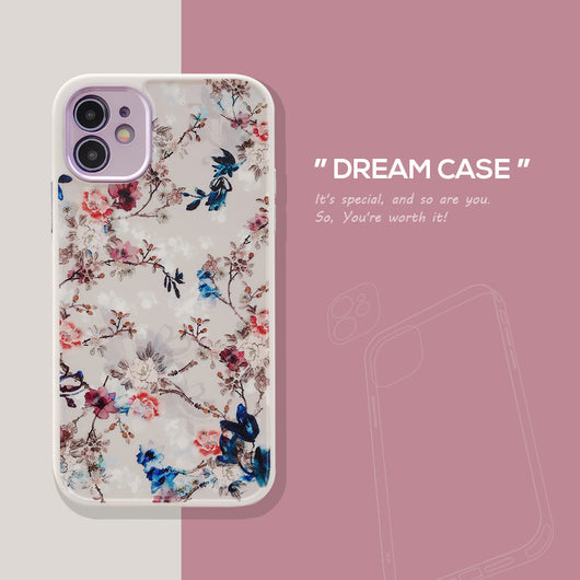 Funda Protectora para Apple con Diseño Flores Azules y Lente Blindado - Image 10