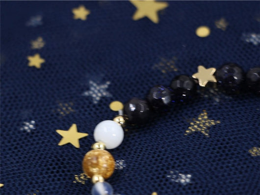 Pulsera del Universo con 8 Planetas en Piedra Azul - Image 5