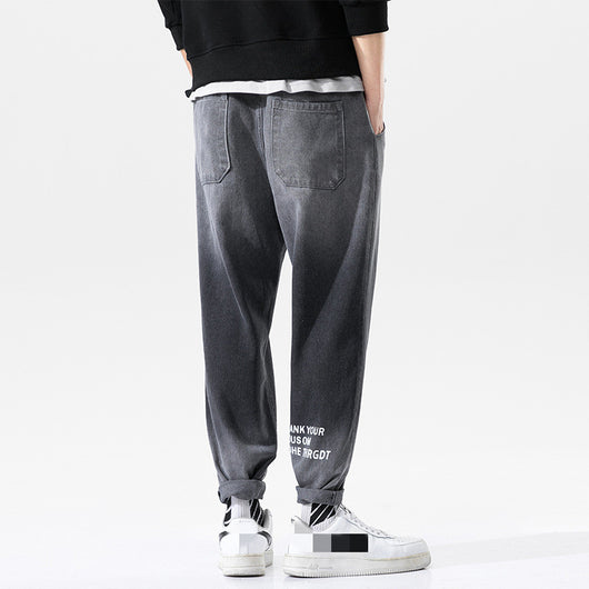 Pantalones Vaqueros Holgados Estilo Hong Kong para Hombre - Corte Coreano Primavera Otoño - Image 4