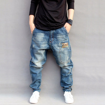 Pantalones Casuales Holgados con Múltiples Bolsillos - Jeans Lavados Talla Grande - Image 2