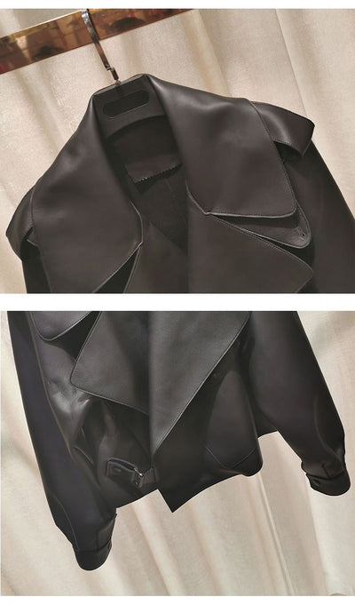 Chaqueta de Cuero para Mujer Estilo Retro Clásico - Image 6