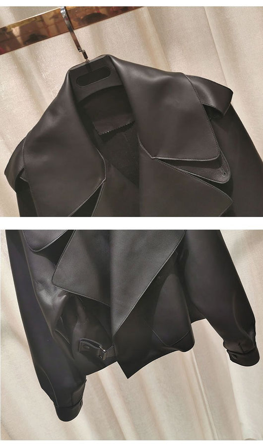 Chaqueta de Cuero para Mujer Estilo Retro Clásico - Image 6