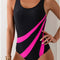 Traje de Baño Deportivo Espalda Descubierta - Diseño Moderno Color Block