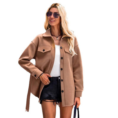 Abrigo Corto de Mujer con Cordones y Bolsillos - Trench Coat de Moda - Image 4