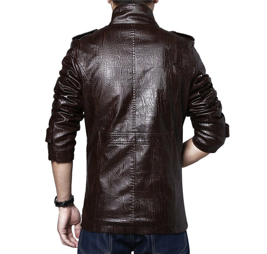 Chaqueta de Cuero Slim Grueso Estilo Coreano - Image 2