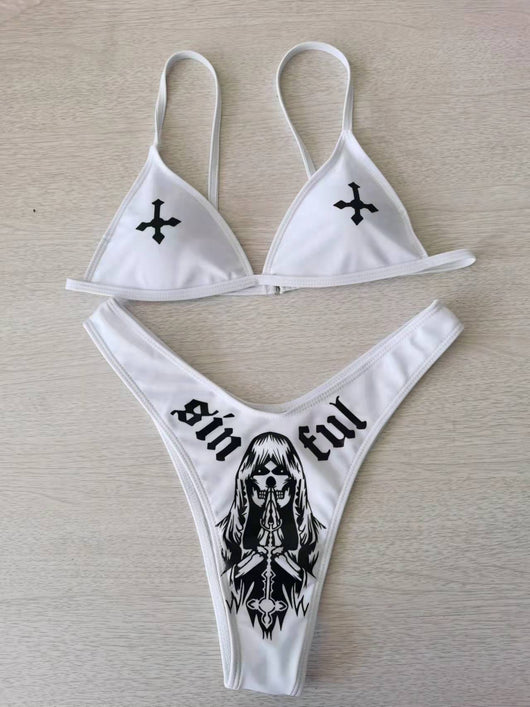 Bikini Realce Angel Demonio con Escote Pronunciado - Traje de Baño Dividido para Mujer - Image 12