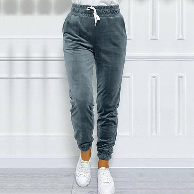 Pantalones Jogger de Terciopelo Estilo Coreano con Cintura Elástica para Mujer - Image 7