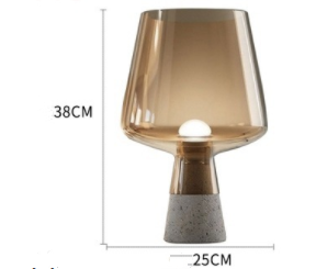 Lámpara de Mesa Cemento y Vidrio - Diseño Minimalista Moderno - Image 9