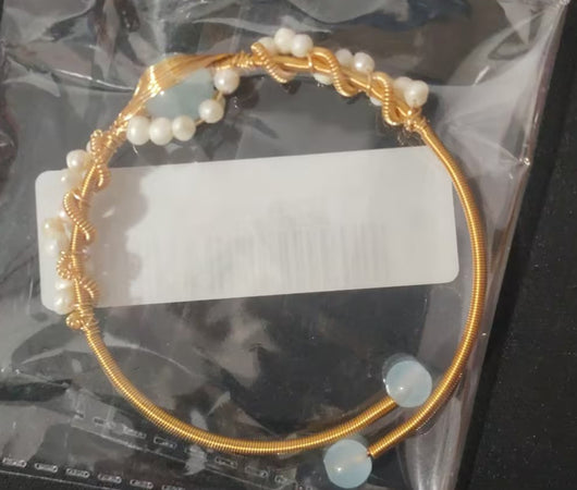 Pulsera de Perlas Dorada Tejida - Estilo Vintage Elegante - Image 7