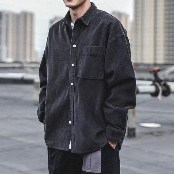 Camisa de Pana Estilo Retro Americano para Hombre