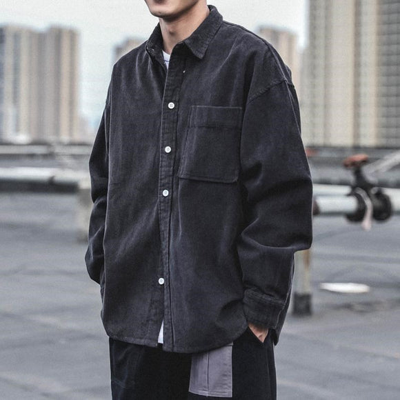 Camisa de Pana Estilo Retro Americano para Hombre