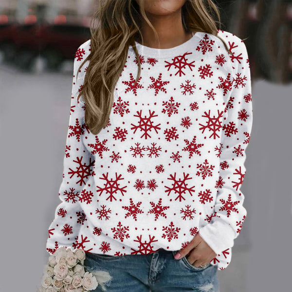 Sudadera Navideña de Cuello Redondo y Manga Larga en Fleece