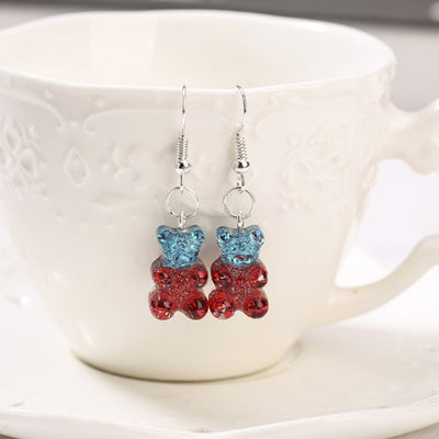 Aretes de Resina Bicolor con Brillo Estilo Cartoon - Diseño Europeo y Americano - Image 10