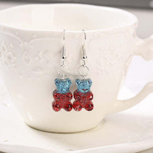 Aretes de Resina Bicolor con Brillo Estilo Cartoon - Diseño Europeo y Americano - Image 10