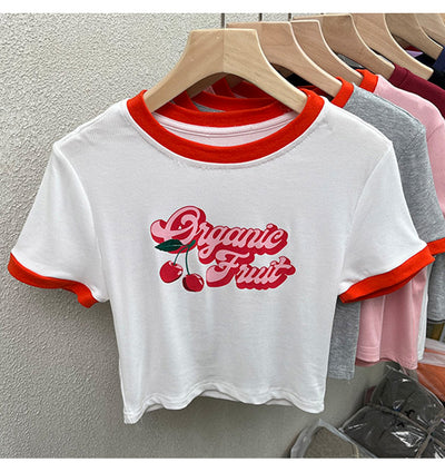 Camiseta Crop Top Ajustada de Manga Corta para Mujer - Image 6