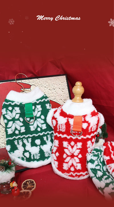 Sudadera Navideña Peluche para Perros y Gatos con Arnés de Seguridad - Image 8