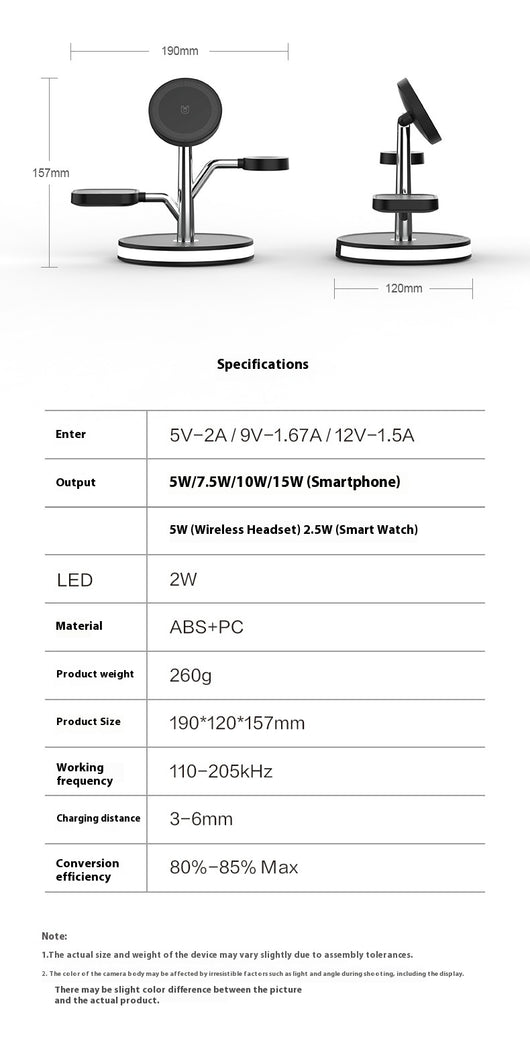 Cargador Inalámbrico Vertical 3 en 1 para Teléfono y Reloj - Image 11